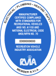 Blue and white RVIA seal.